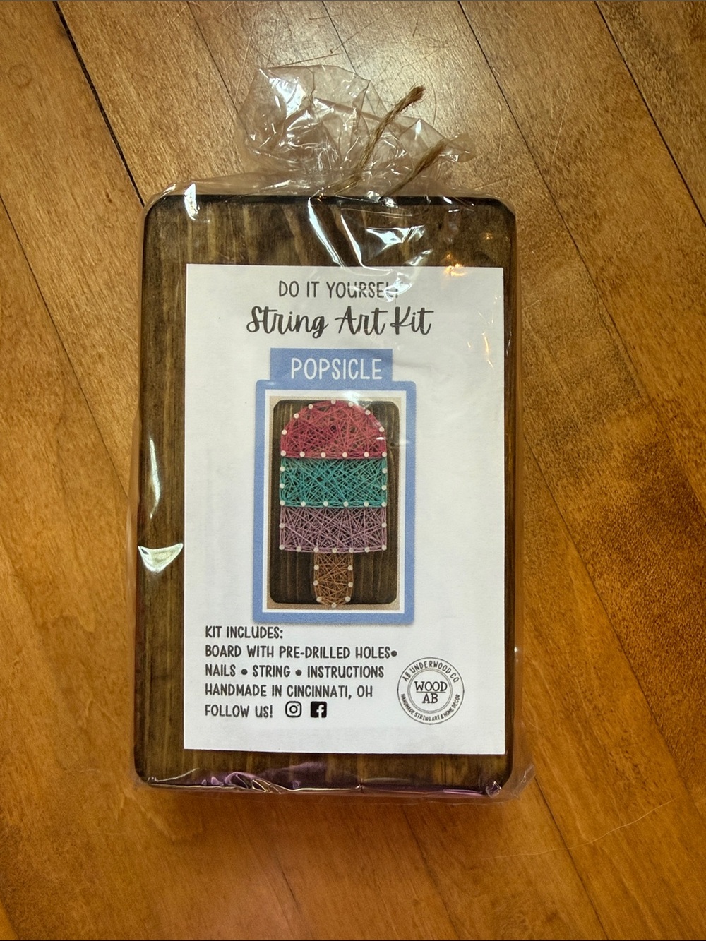String Art Kit - Popsicle Design in Pink, Teal, Purple